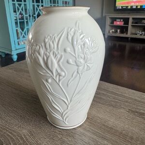 Lenox Cream Vase with Floral Design